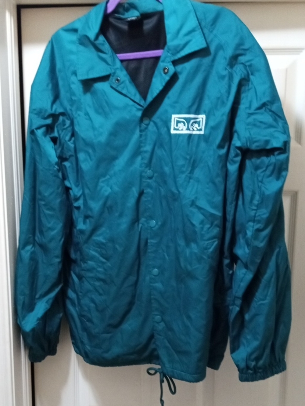 $5>>Obey Teal Men's Windbreaker Coach Jacket